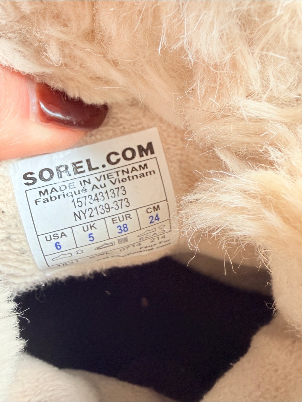 Sorel Tan Suede Winter Boot hot pink laces fur lined size 38 - Picture 6 of 6